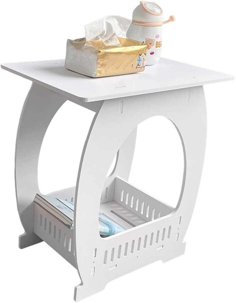 Wooden White End Table, 1pcs White Nightstand Coffee End Table with Open Storage, Small Side Table, Elegant Bedside Table for Living Room Bedroom Studyroom Decoration