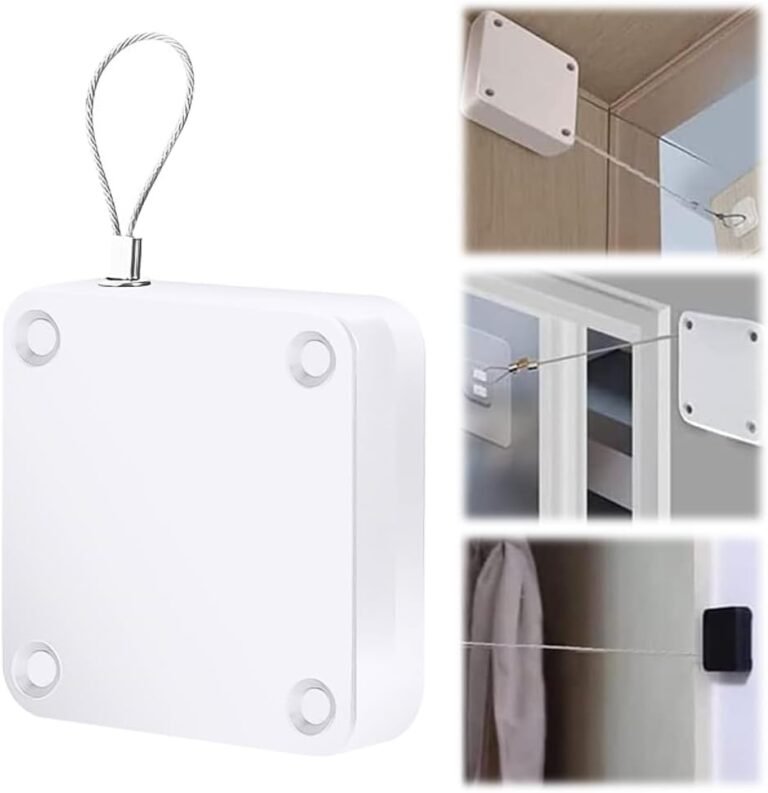 Automatic Sensor Door Closer, 2024 New Multifunctional Automatic Door Closer, Residential Commercial Auto Door Closer with Drawstring, Closer Door for Internal, Home, Storm, Studyroom (White)