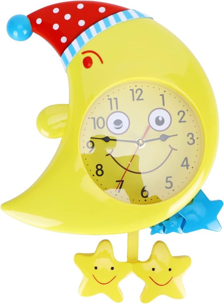 Adorable Non Ticking Kids Wall Clock Colorful Design Silent Operated for Bedroom & Studyroom Decor