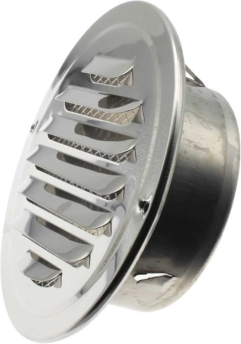 4 Inch Louver Grille Cover Vent Stainless Steel Round Soffit Wall Air Vents with Screen Mesh for Kitchen/Bathroom/Study-Room/Office