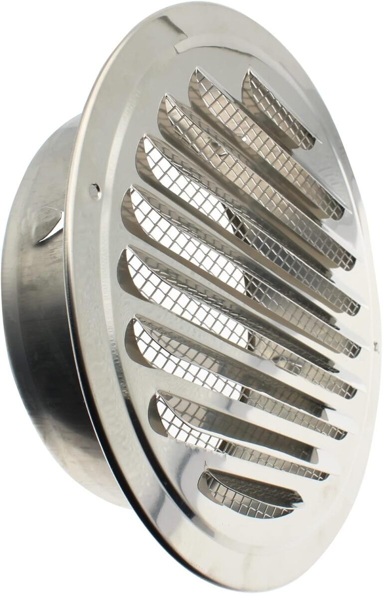 4 Inch Round Air Vent Stainless steel Louver Grille Cover White Soffit Vent with Built-in Screen Mesh for Kitchen/Bathroom/Study-Room/Office Ventilation [FDXGYH]