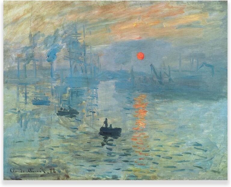 Claude Monet Wall Posters – Impression Sunrise Print – Canvas Walls Decor for Bedroom/Office/Studyroom/Corridor Decor Picture Unframed (12x15inches/30x38cm)