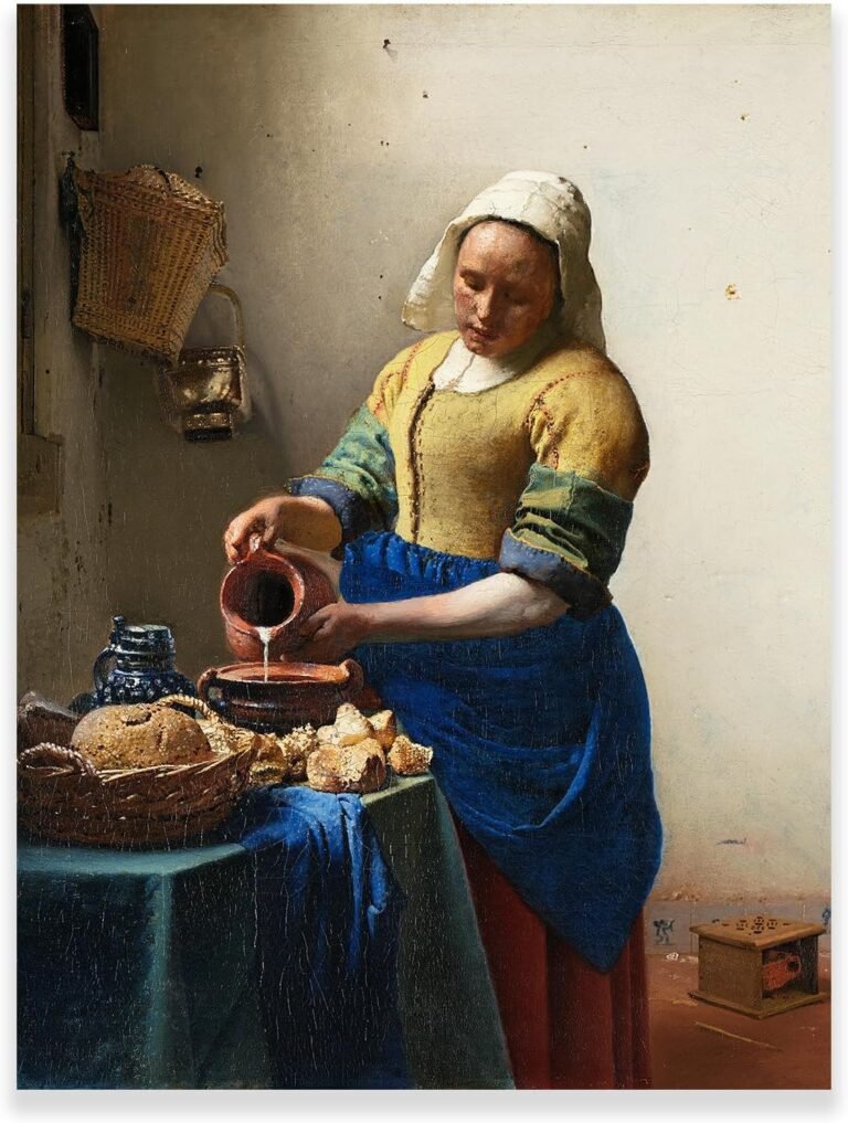 Johannes Vermeer Paintings – The Milkmaid Poster – Famous Paintings-Special Gifts of Art – For Bedroom/Office/Studyroom/CorridorDecor Pictures Unframed (9x12inches/23x30cm)