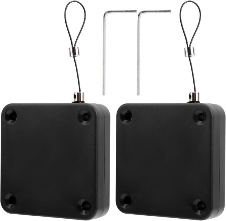 Punch Free Automatic Screen Door Closer, Storm Door Closer Sensor, Portable Small Sliding Screen with Hex Wrench for Bathroom, Bedroom, Studyroom, Home Office Doors Off,etc.（2 Pack Black)