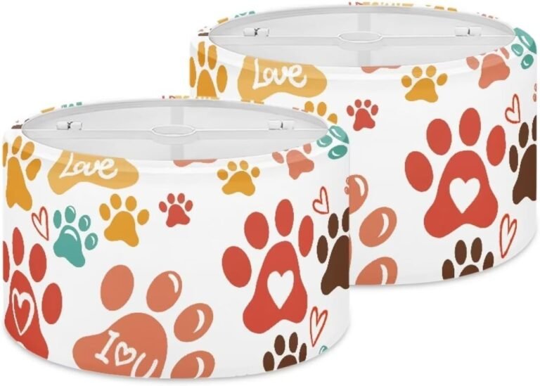 Poceacles Colorful Dog Paws Print Lamp Shades Cute Lampshades 2 Pcs Floor Lamp Shade Chandelier Lampshade Covers for Office Home Bedroom Studyroom