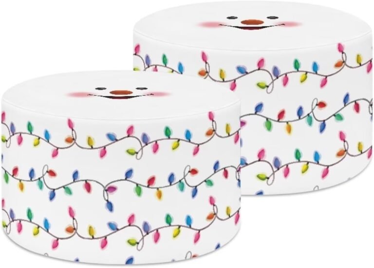 Poceacles Christmas Light Print Table Lamp Shades Lampshades 2 Pcs Floor Lamp Shade Small Lampshade Covers for Girls Bedroom Studyroom