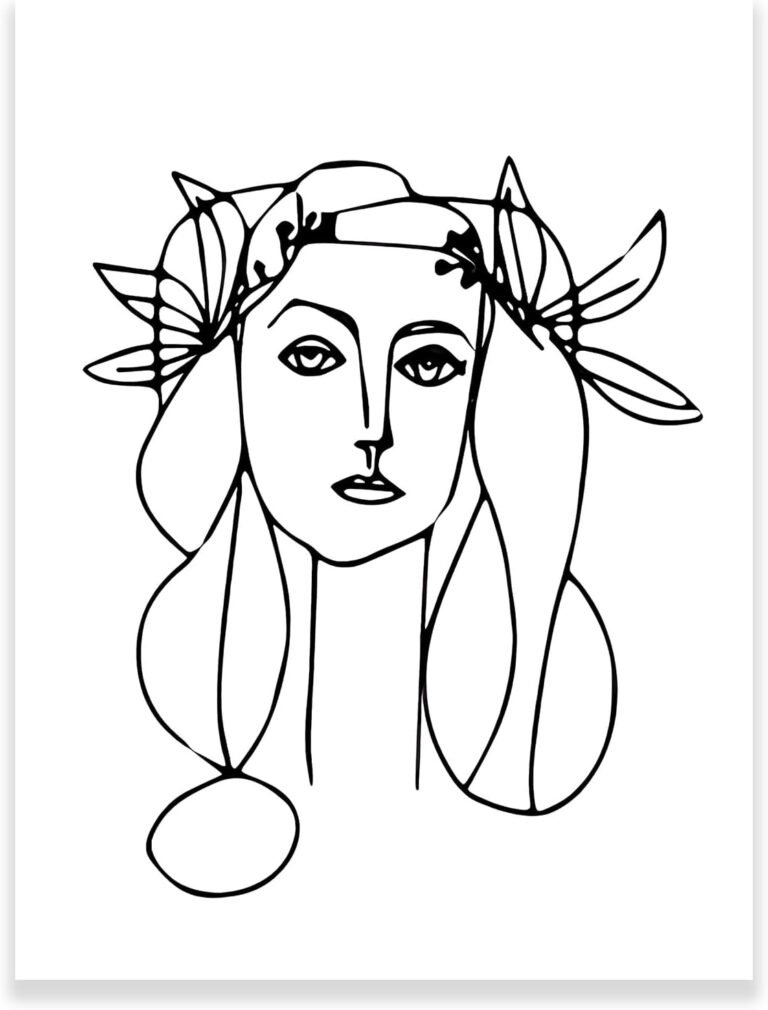 Generic Pablo Picasso Wall Art Prints – Woman Line Art Oil Painting – Abstract Art Decor – Modern Paintings for Livingroom/Studyroom/Corridor/Office Decor Unframed (9x12inches/23x30cm)