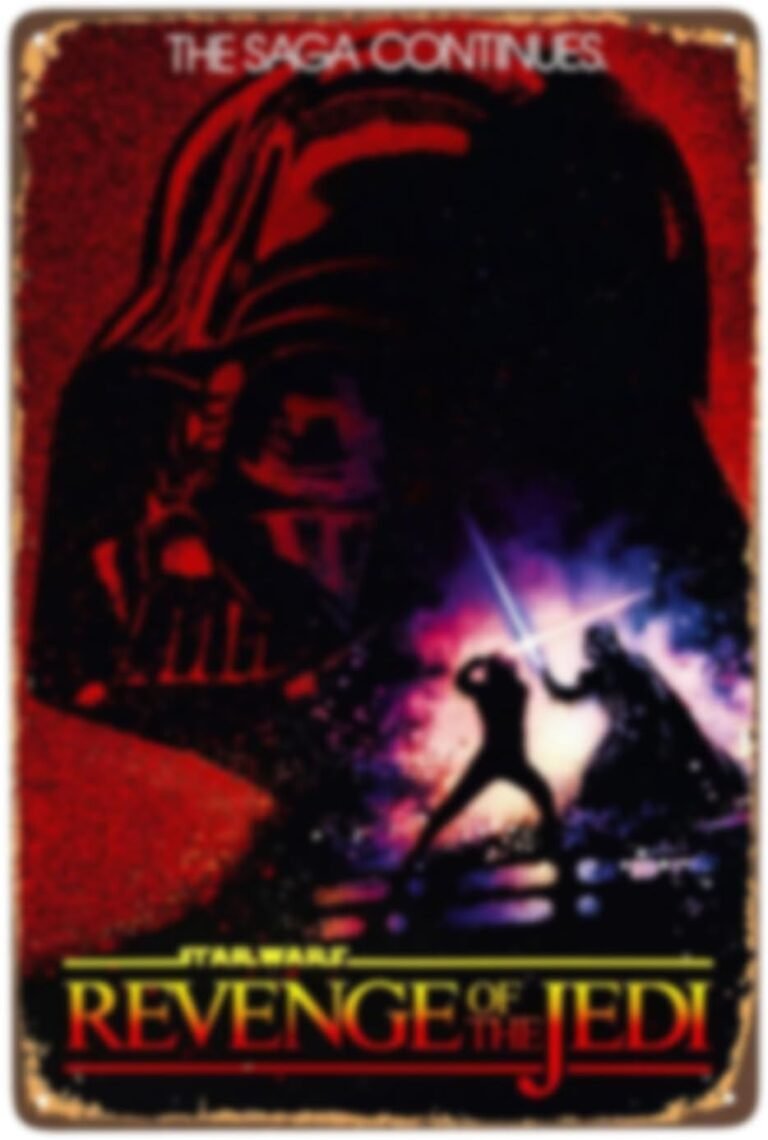 ZTTN Tin Signs Vintage Classic Movie Retro Return Mvoie of the Jedi Film Posters Home Man Cave Theater Teens Kids Bathroom Studyroom Room Decor 12×16 Inches
