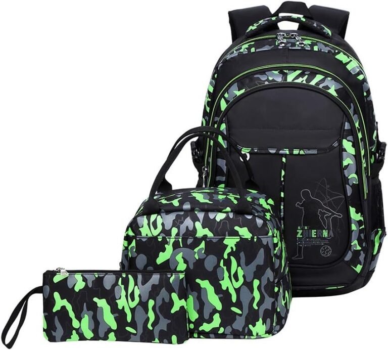 Tonlen School Backpack and Lunch Bag Set for Boys Heavy Duty Middle Elementary Children’s Book Bag