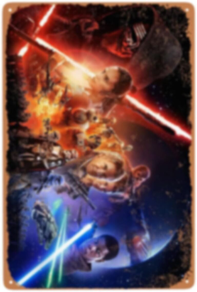 ZTTN The Force Movie Awakens Tin Signs Vintage Classic Movie Film Posters Home Man Cave Theater Teens Kids Bathroom Studyroom Room Decor 12×16 Inches