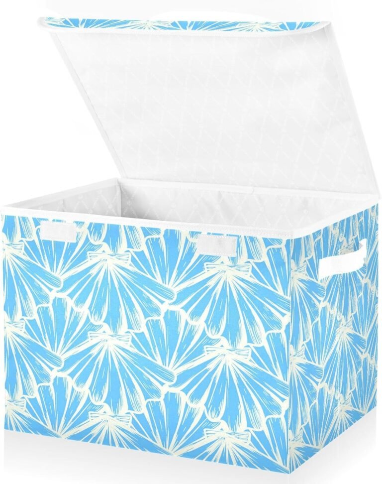 JUNZAN Fan Blue Fashion Storage Boxes With Lids Collapsible Classroom Storage Large Plastic Storage Bins for Home Studyroom Home Decor