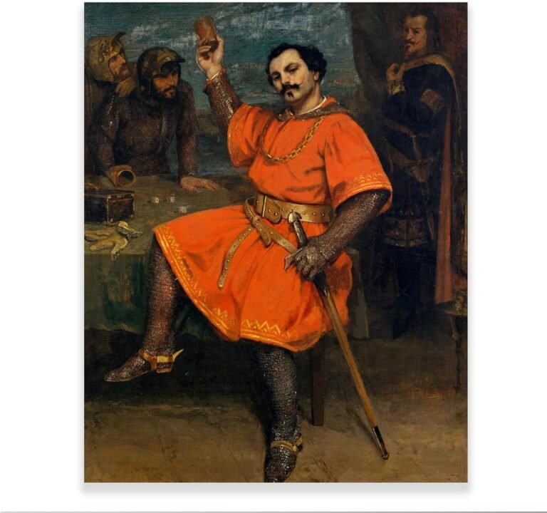 Jdmnzc Gustave Courbet Wall Art – Louis Gueymard Painting Portrait Poster – Realism Art Prints – Classical Fine Artwork for Home Studyroom Decor Unframed (12x15inches/30x38cm)
