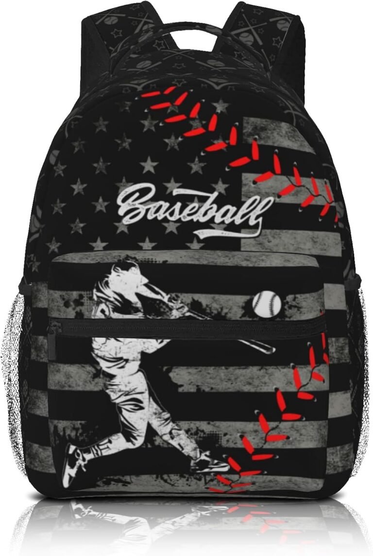 Baseball School Backpack for Boys Sports Theme Boys Backpack School Bag for Elementary Middle School Sports Travel Bookbag Age 6-18 Teen Kids