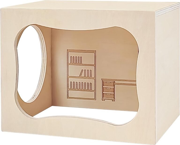 Hamster Hideout Wooden House,Hamster Multi Chamber Hideout,Small Animal Habitat for Clear Observation,Hamster Toys for Syrian Hamster,Dwarf Hamstersm,Gerbils, Hedgehogs, Rats, Mice(Study Room)