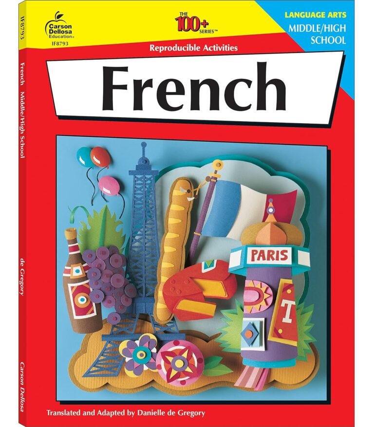 Carson Dellosa The 100+ Series: Grades 6-12 French Workbook, Parts of Speech, Common Phrases, French Vocabulary & More, Middle School & High School … Classroom or Homeschool Curriculum (Volume 5)