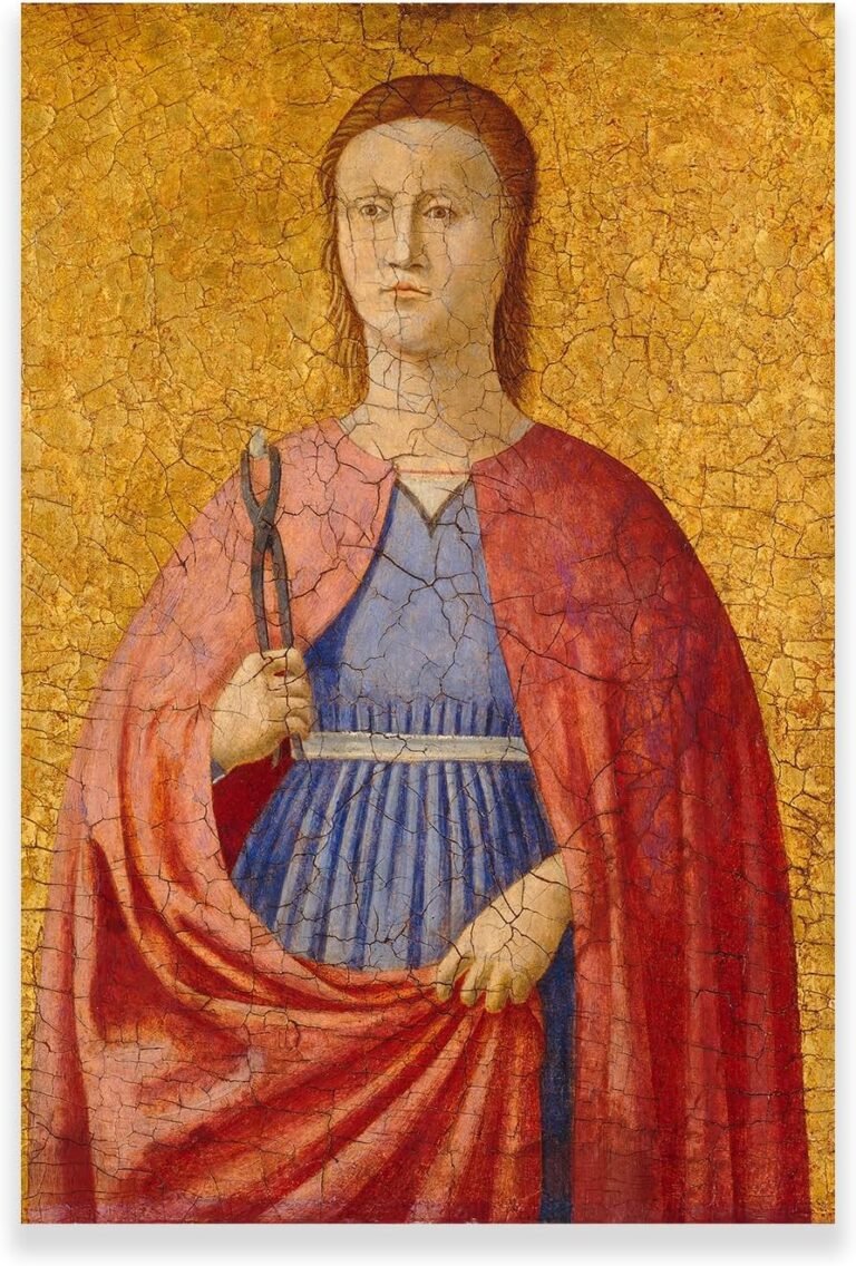 Jdmnzc Piero Della Francesca Wall Art – Saint Apollonia Prints Poster – Famous Italian Renaissance Paintings – Classical Fine Artwork for Studyroom Decor Unframed (12x18inches/30x45cm)