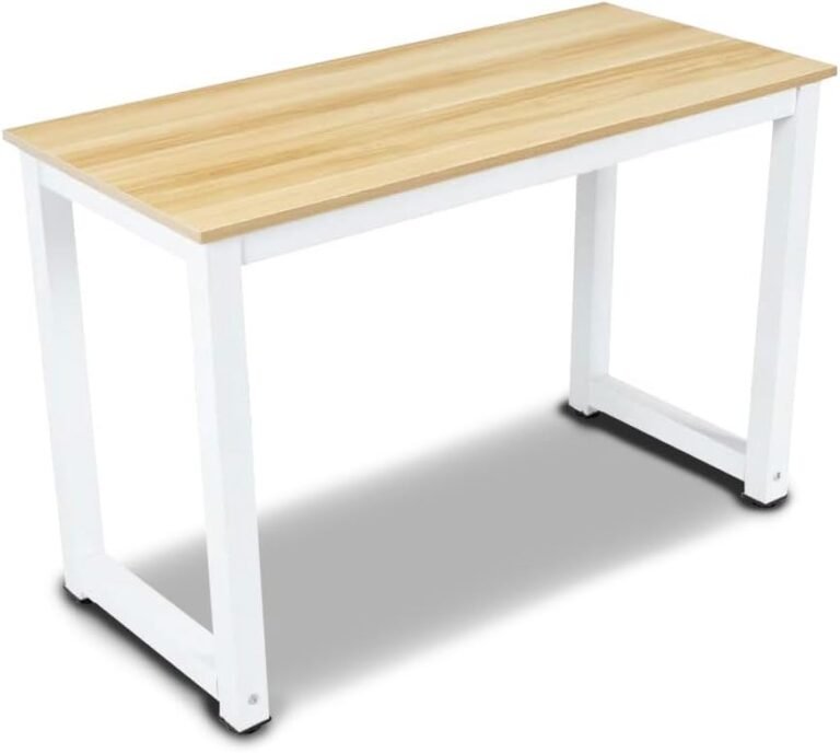 PIT66 Computer Desk 47.2” Wood Modern PC Laptop Notebook Study Writing Table for Home Office Office Table Workstation (Oak Color)