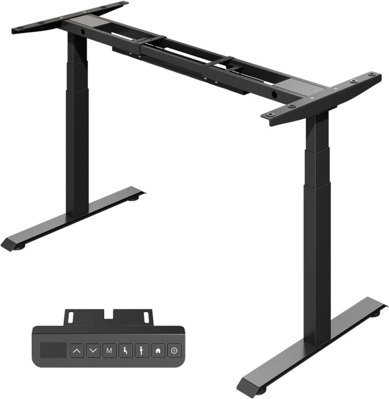Redlife Dual Motor Standing Desk Frame, Electric Adjustable Legs Compatible Desktop Size 47″-71″, 330 lbs Weight Capacity, Stand up Desks Frame Workstation with Memory Controller, Black