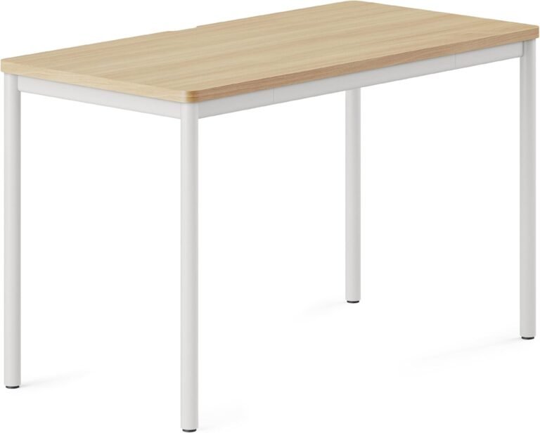 Branch Daily Desk – Functional at Home Office Desk with Effortless Assembly, Timeless Design, Rounded Corners, and Built-in Cable Notch – 36” W x 28.5” H x 24” D – Woodgrain Work Table