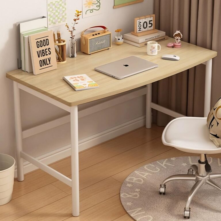 Small Computer Desk Simple Style Office Desk Study Work Table for Home Bedroom Writing Desk, Natural