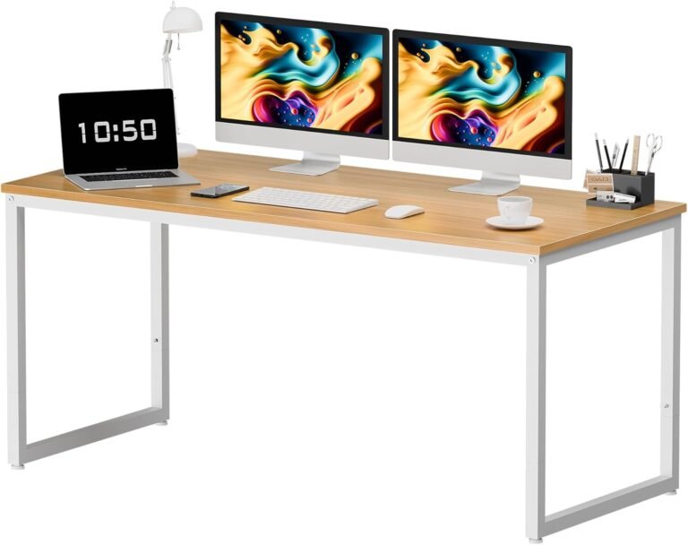 ZENY Computer Desk,55 Inch Office Desk Gaming Desk Writing Desk, Modern Simple Desk PC Laptop Study Student Table (Basic Nature, 55 inch)
