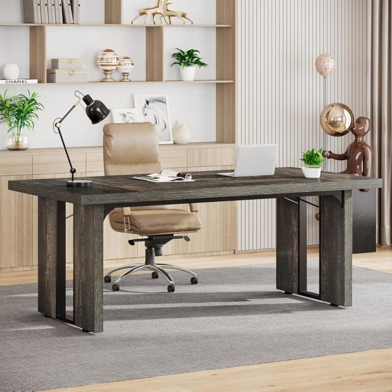 Tribesigns 70.9″ Executive Desk, Large Office Computer Desk, Simple Laptop Desk Study Writing Table Workstation for Home Office