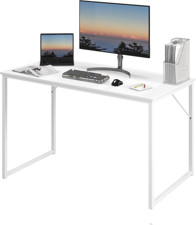 48 inch Computer Home Office Desk,Small Desk Study Writing Table Modern Simple PC Desk Work Dining Gaming Desk for Home Office Bedroom,White