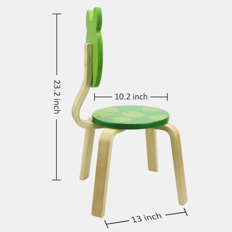 iPlay, iLearn 2 PCS Wooden Kids Chair Sets, Natural Hardwood 2 Frog Animal Children Chairs, Furniture Set for Toddlers Kids Boys Girls, Stackable for Playroom, Nursery, Preschool, Kindergarten