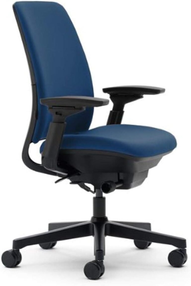 Steelcase Amia Office Chair – Most Comfortable Sit – 4 Points of Adjustability – Ergonomic Desk Chair – Upper Back Support – Adjustable Lumbar Support – Buzz2 Blue Fabric