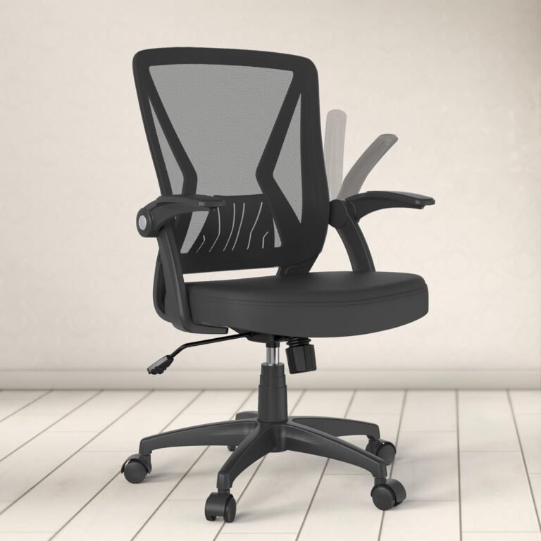 Mesh Back Rolling Swivel Desk Office Chair with Wheels and Adjustable Arms for Big People for Study and Home