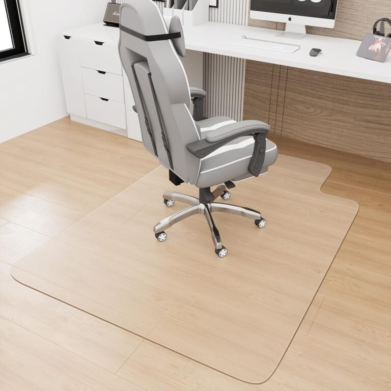 Luxstep Office Chair Mat for Carpet, Computer Desk Mat, Heavy Duty Hardwood/Tile Floor Protector,Easy Glide Plastic Floor Mat for Office Chair for Work,Home,Study with Extended Lip,36″x48″