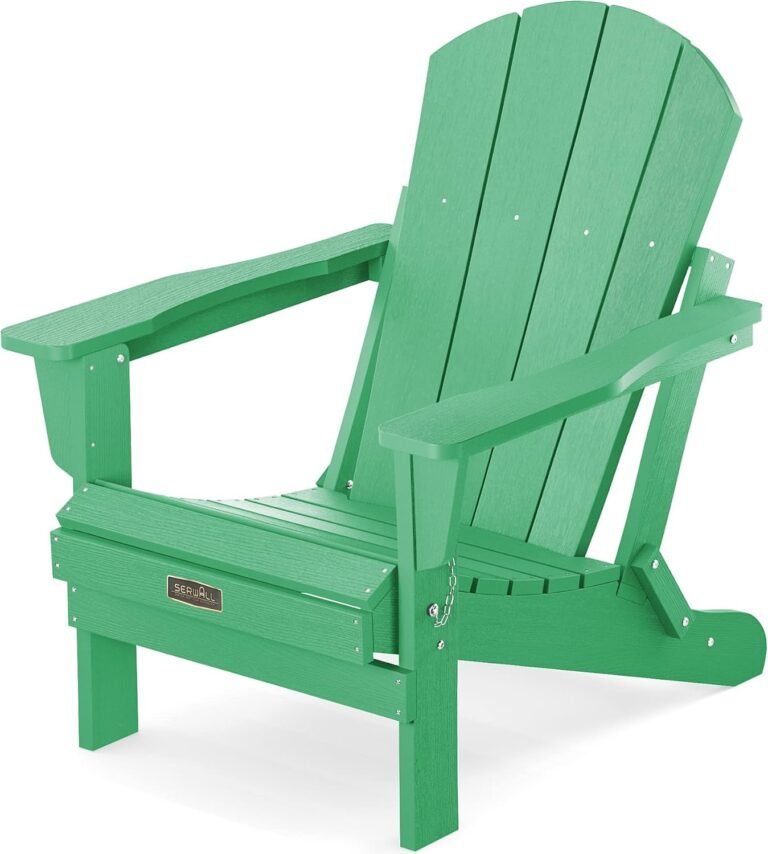 SERWALL Foldable Adirondack Chair for Patio Garden Outdoors Fire Pit-Mint