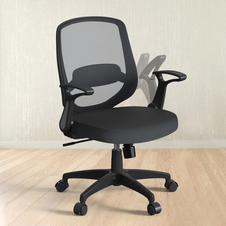 Ergonomic Swivel Mid Back Office Mesh Desk Chair with Adjustable Height and Lumbar Support, Rolling Wheels for Home Study Conference Room Work