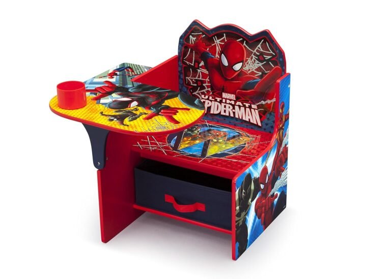 Delta Children Chair Desk With Storage Bin – Greenguard Gold Certified, Spider-Man, Arm Rest, Cushion Availability, Engineered Wood