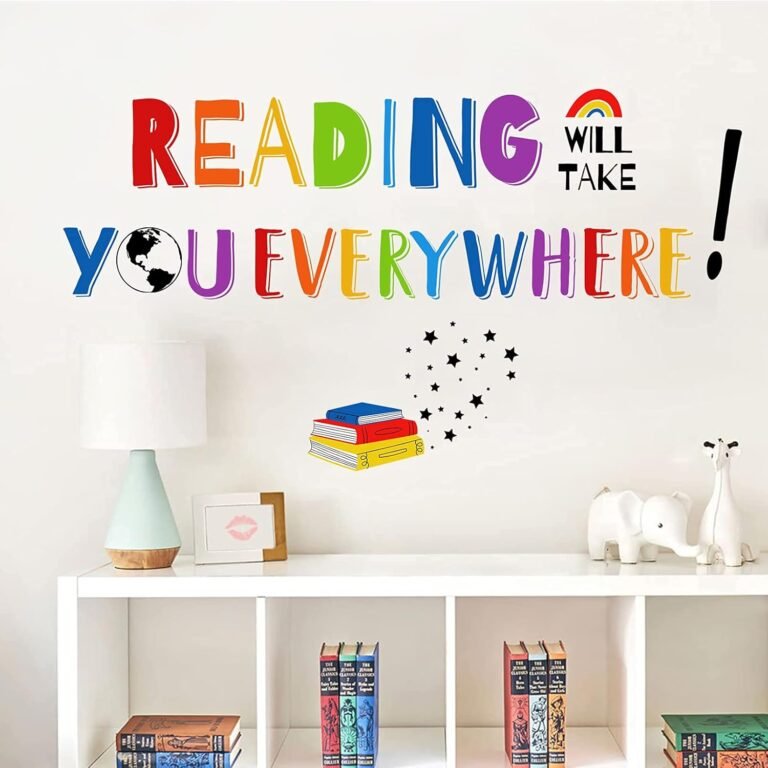 Mfault Reading Will Take You Everywhere Inspirational Quote Wall Decal Sticker, Motivational Phrase Nursery Decoration Classroom Bedroom Playroom Art, Kid Study Room Library Positive Saying Decor Gift