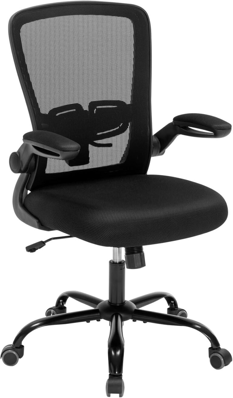 Office Computer Desk Chair，Ergonomic Executive Office Chair with Mesh, Adjustable Lumbar Support, Swivel Rolling for Home, Bedroom, Study, Student, Adults, Black