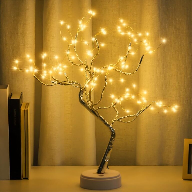Room Decor, 20″ 108 LED Tabletop Bonsai Tree Light, DIY Artificial Tree Lamp, Battery/USB Operated, Aesthetic Lamps for Living Room Bedroom Christmas Home Gifts House Decor (Warm White)