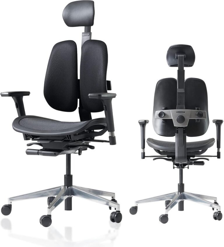 [Dual-backrests] Duorest Alpha – Ergonomic Office Chair, Home Office Desk Chairs, Executive Office Chair, Best Office Chair for Lower Back Pain, Mesh Office Chair, Office Desk Chair (Black)