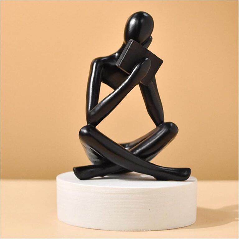 Bookshelf Decor Thinker Statue,Creative Abstract Thinker Bookend for Home Aesthetic, Study, and Wine Cabinet – Stylish Shelf Decor Accent and Thoughtful Gift for Living Room, Bar, or Coffee Shop