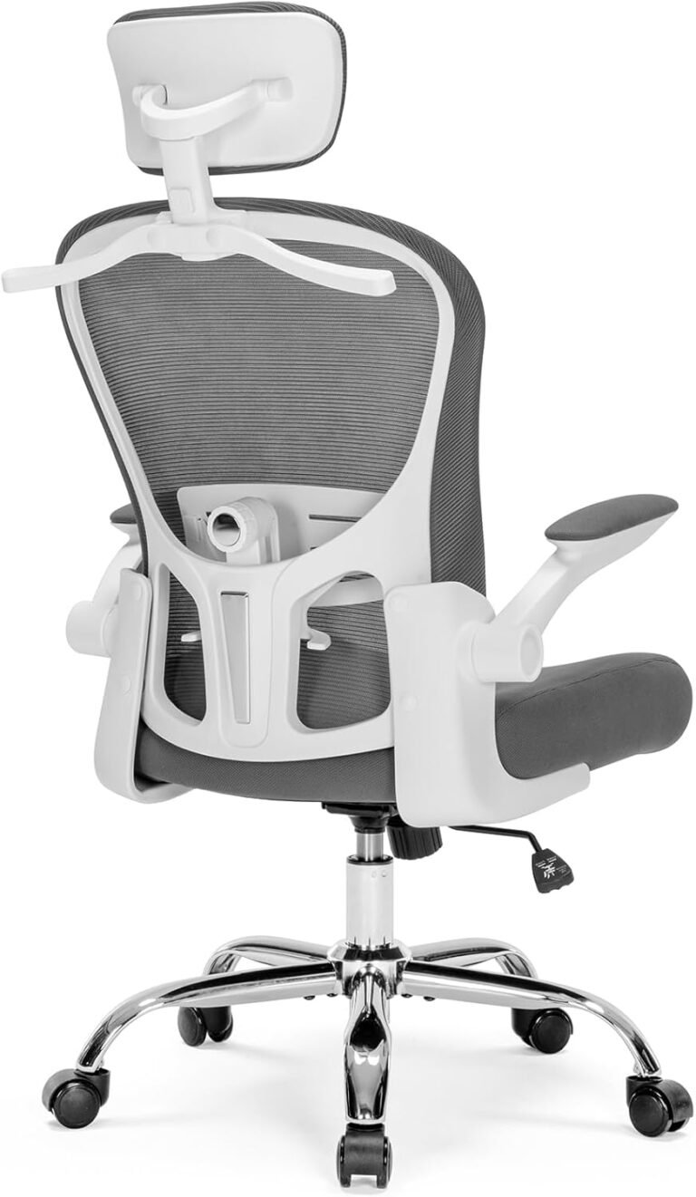 TLLMOON-6066 Detailed Micro-Adjustable Seat, Lift and Move Seat, 4D Lumbar Support, 2D Armrest with Headrest, Boom. Study Chair, Gaming Chair. (W-Grey)