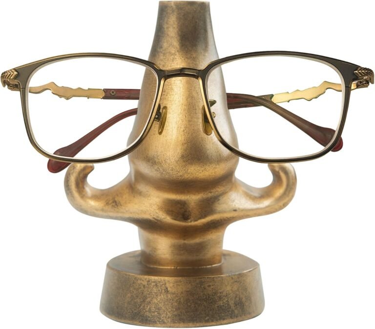 1Pack Glasses Holder for Nnightstand,Creative Glasses Stand Home Decoration,Resin Sunglasses Holder Eyewear Stand,Vintage Fun Glasses Holder for Office,Study Room,Bedroom (Bronze)