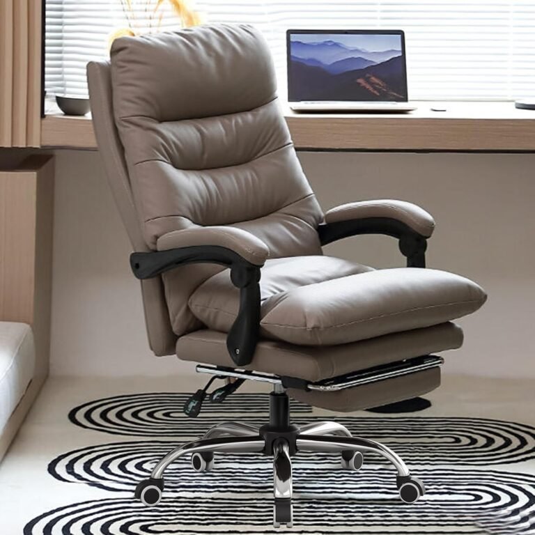 Comfortable Office Chair High Back Swivel Gaming Chair Reclining Desk Chair Executive Computer Chair Ergonomic Leather Home Office Chairs with Foot Rest