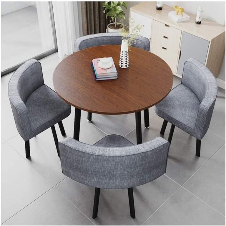 Office Reception Conference Room Coffee Table Set, Simple Table and Chair Combination Balcony Living Room Dining Table Hotel Reception Room Leisure Table Simple Study Bedroom ( Color : Round Table Gra