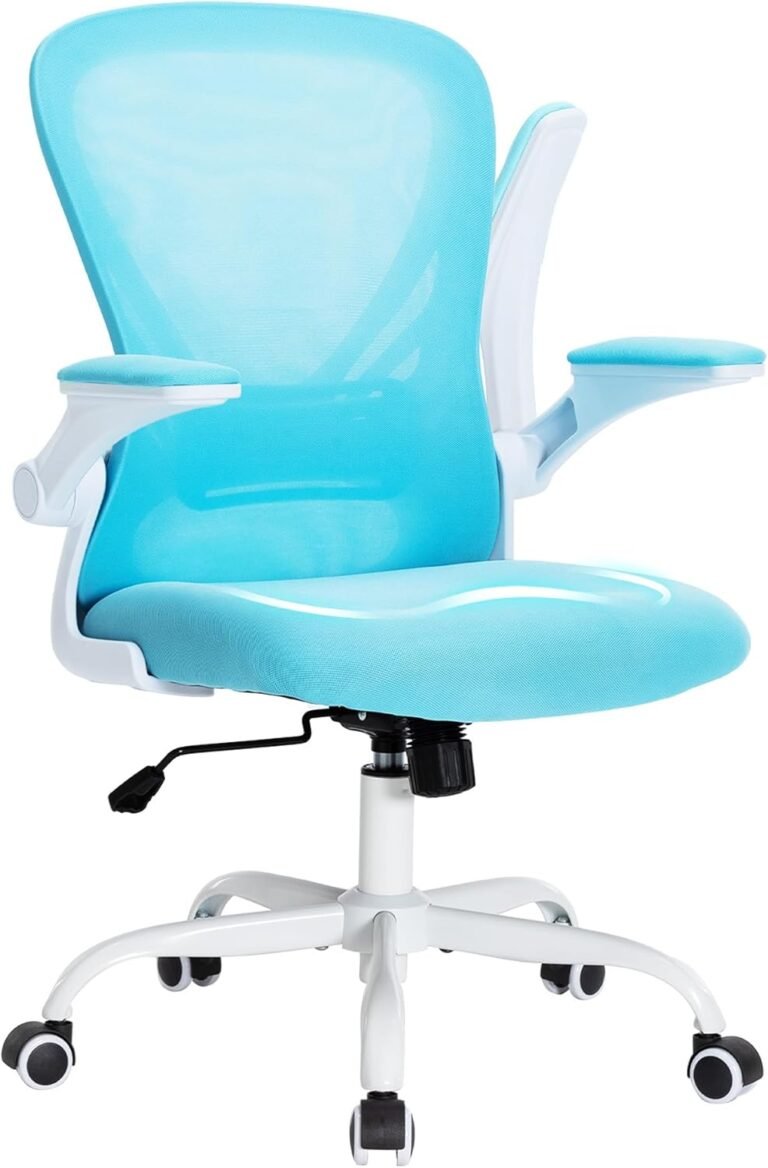 GGN Ergonomic Home Office Chair, Mid-Back Mesh Desk Chair with Flip-up Arms,Home Office Desk Chairs for Lumbar Support,Small Computer Chair for Kids Girl,Tilt Function