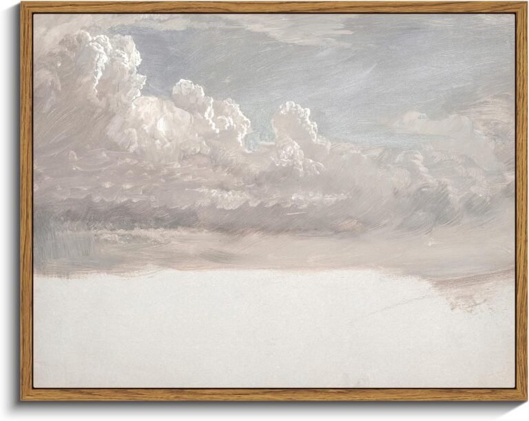 InSimSea Framed Canvas Wall Art Vintage Decor, Home Decor Classical Oil Painting Cloud Study Canvas Prints Wall Decorations Bathroom Decor Wall Art, 11″x14″