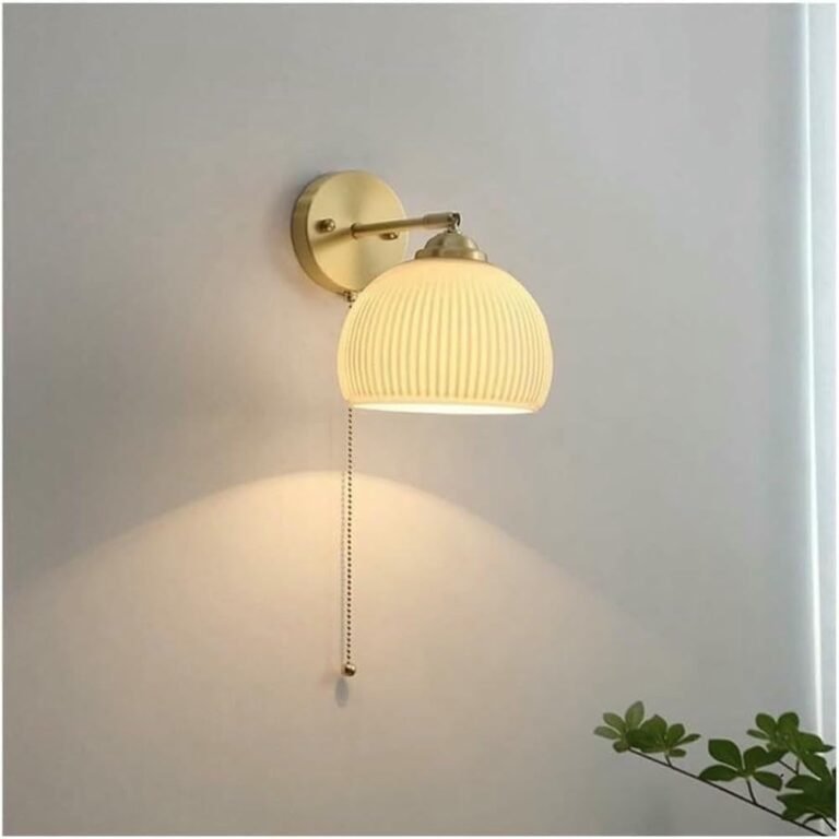Wall Lamp Vintage Brass Wall Lantern Ceramic Adjustable Living Study
