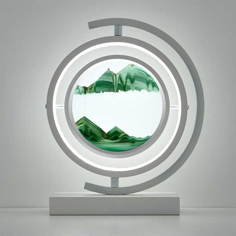 Moving Sand Art Liquid Motion Moving Sand Art Picture Earth Desk Lights 3D Deep Sea Sandscape in Motion Display Flowing Sand Frame Adjustable Brightness for Desktop Home Office Work Decor