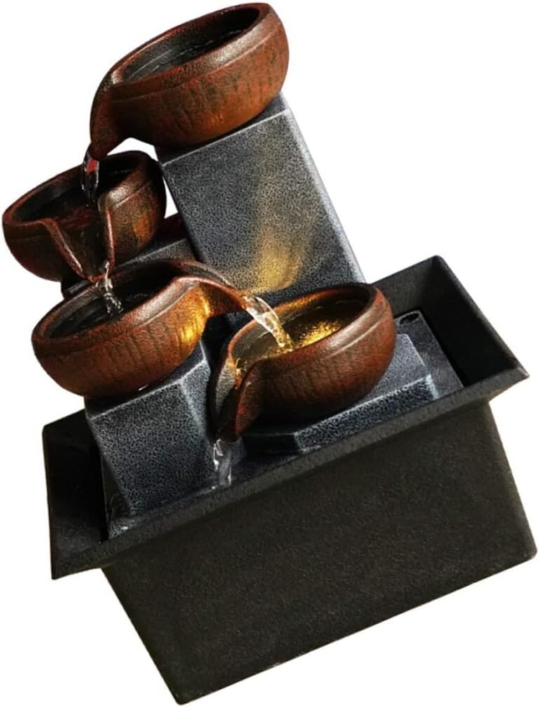 ERINGOGO Running Water Ornament Mini Waterfall Desktop Decor for Office Home (us Plug Ac110)