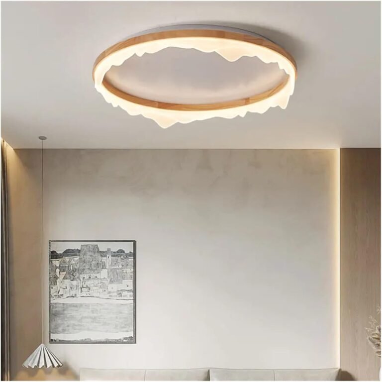 Bedroom Living Room Wooden Ceiling Lights Modern Interior Home Decor Study Kitchen Loft Smart Pendant LED Ring Light FixturePendant Light fixtures,One Color-40 * 11 m