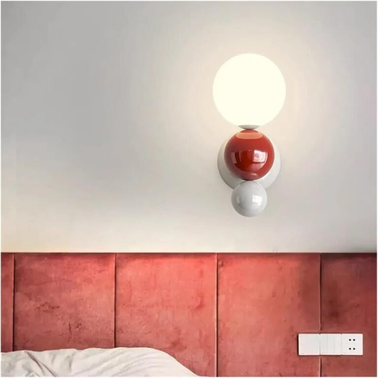 LED Wall Lamp Contrasting Color Lighting Compatible with Living Room Staircase Corridor Bedroom Study Sconces(Rojo)